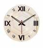 Layers Of Hexagon  Wood Wall Clock In Beige