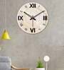 Layers Of Hexagon  Wood Wall Clock In Beige