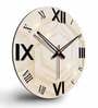 Layers Of Hexagon  Wood Wall Clock In Beige