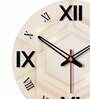 Layers Of Hexagon  Wood Wall Clock In Beige