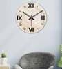 Layers Of Hexagon  Wood Wall Clock In Beige