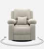 Laze 2.0 1 Seater Manual Recliner Sofa In Suede Fabric Beige Color