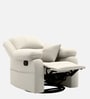 Laze 2.0 1 Seater Manual Recliner Sofa In Suede Fabric Beige Color