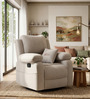 Laze 2.0 1 Seater Manual Recliner Sofa In Suede Fabric Beige Color