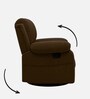 Laze 2.0 1 Seater Manual Recliner Sofa In Suede Fabric Brown Color