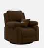 Laze 2.0 1 Seater Manual Recliner Sofa In Suede Fabric Brown Color