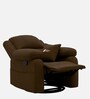 Laze 2.0 1 Seater Manual Recliner Sofa In Suede Fabric Brown Color