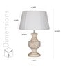 Lazio White Cottan Fabric Shade Night Lamp With Wood Base