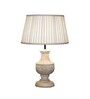 Lazio White Cottan Fabric Shade Night Lamp With Wood Base