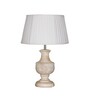 Lazio White Cottan Fabric Shade Night Lamp With Wood Base