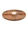 Lazy Acacia Wood Appetizer Platter with Dip Bowl