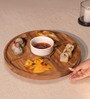 Lazy Acacia Wood Appetizer Platter with Dip Bowl