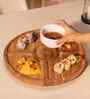 Lazy Acacia Wood Appetizer Platter with Dip Bowl