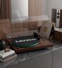 LBT-225WA Turntable  AT-VM95E Cartridge  Carbon Fibre Tone Arm with Glass Platter  Record Player with Bluetooth, Dark Brown Colour