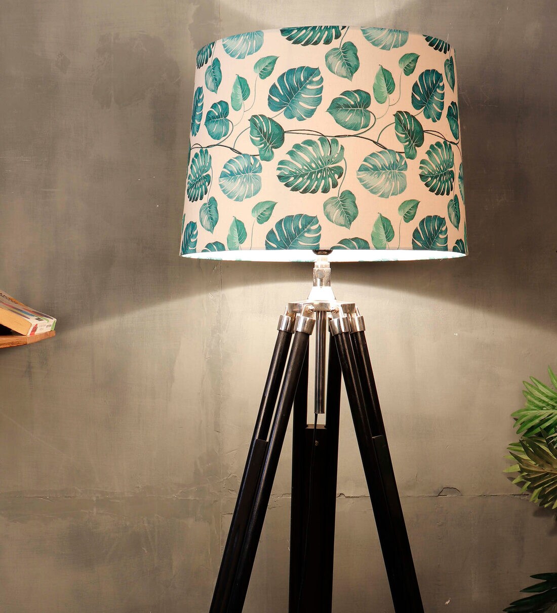 Buy Leaf Print Teal Frustum Lampshade By Grated Ginger Online Digital