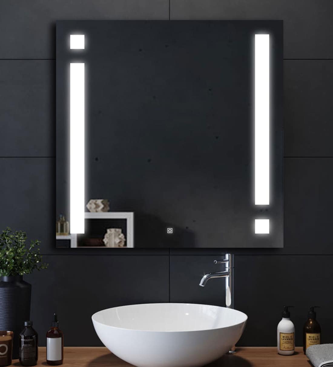 Buy Led Square Wall Mirror In Silver Colour At 26% Off By Elegant Arts 