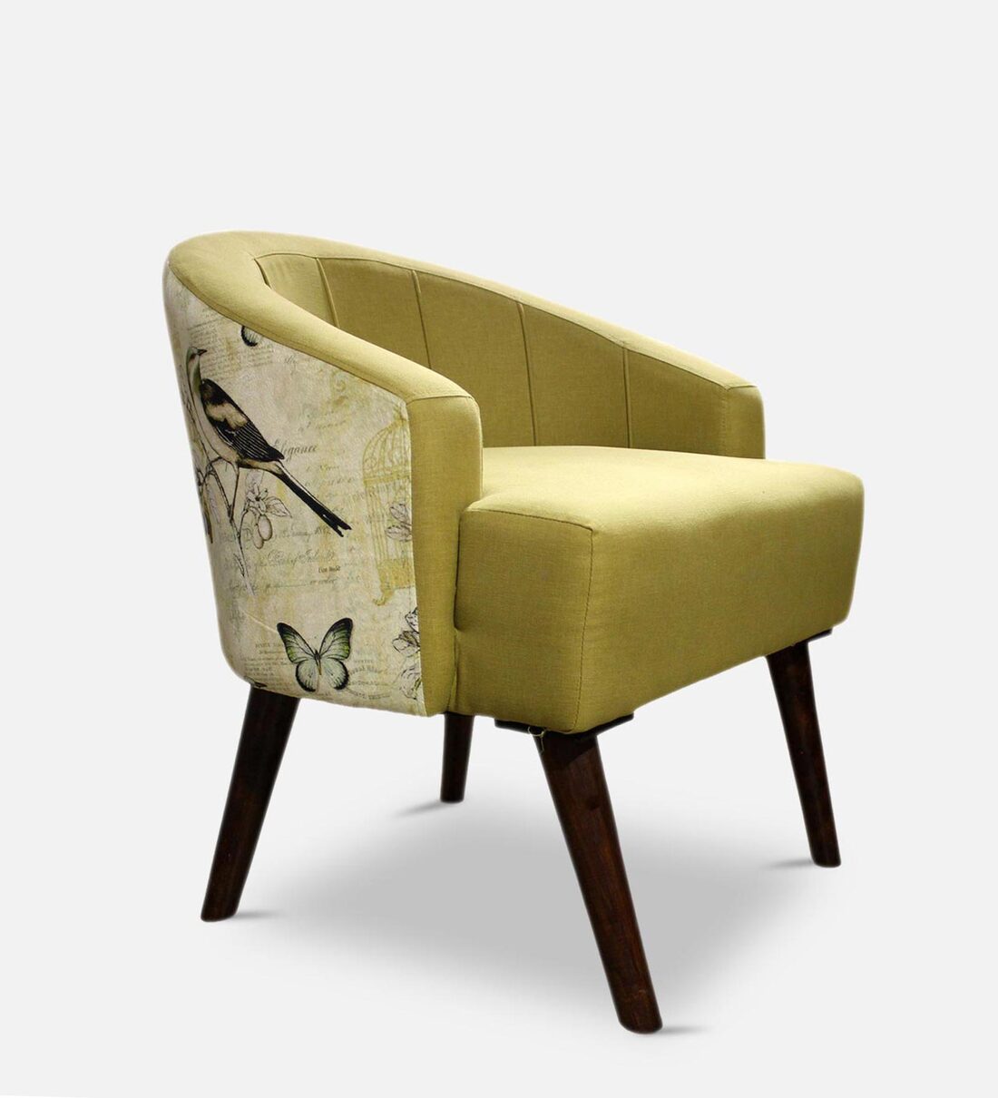 Buy Leeds Fabric Barrel Chair in Green Colour by Tweak Homes Online