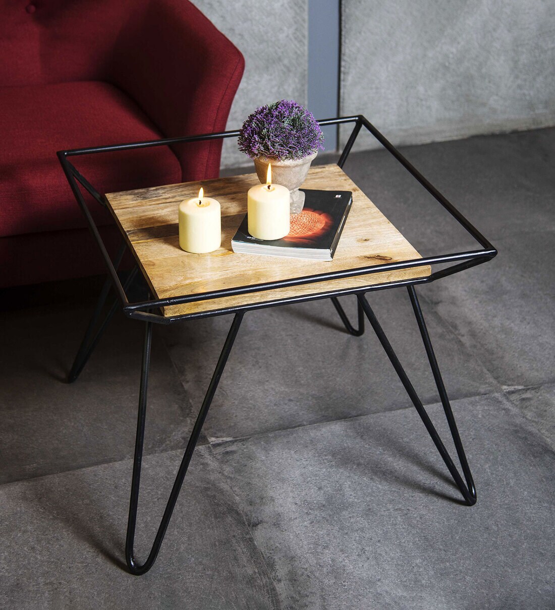 Buy Legs For Days End Table In Natural & Black Finish By Curiocasa
