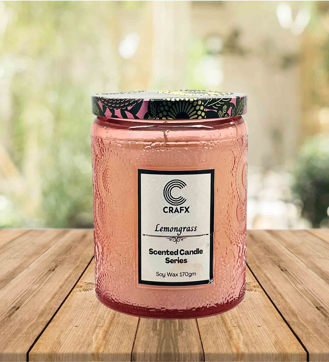 Buy Lemongrass Aroma Pink Glass Scented Jar Candle at 25 OFF by CRAFX