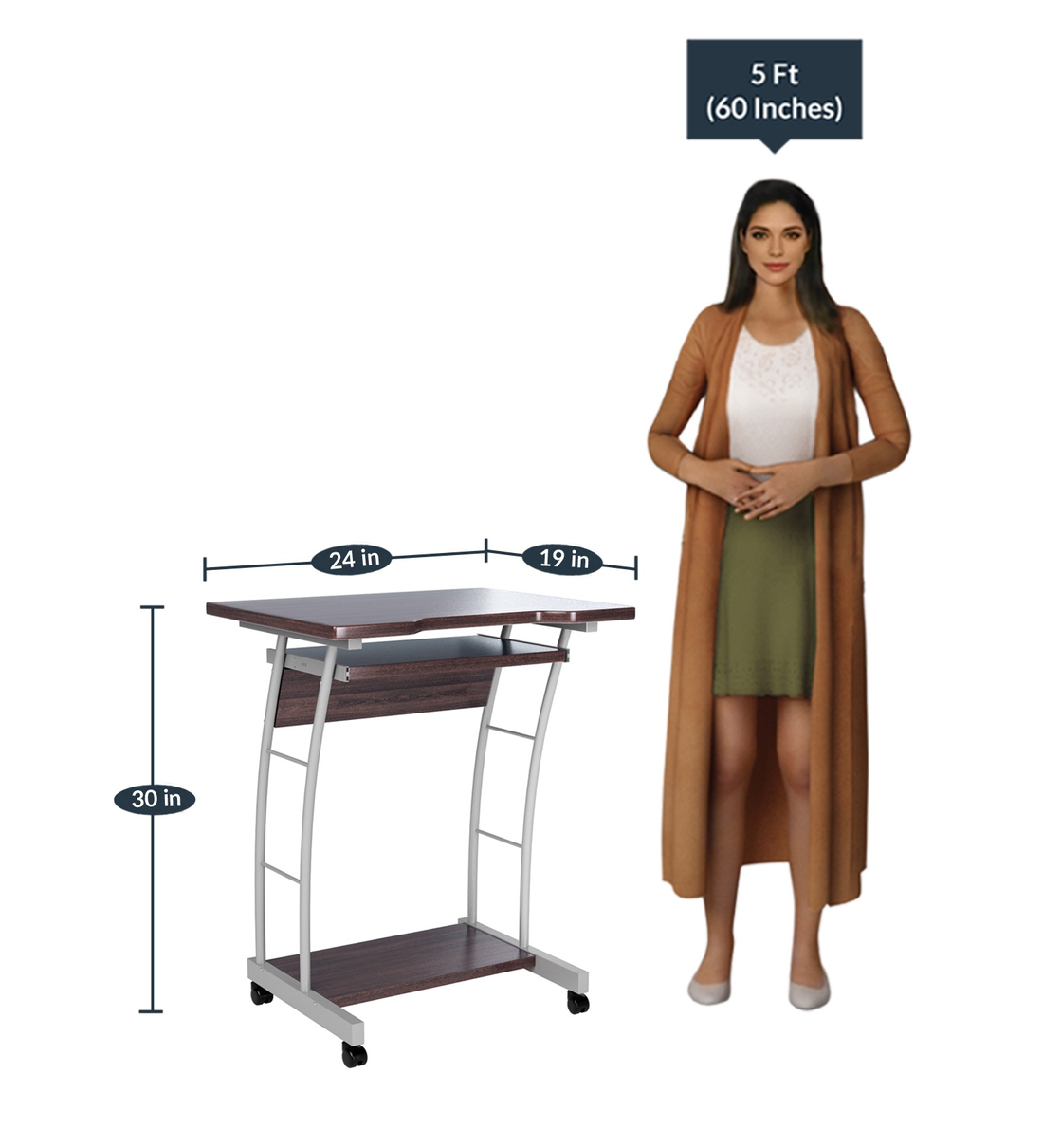 Buy Leo Computer Table in Walnut Finish Online - Computer Tables ...