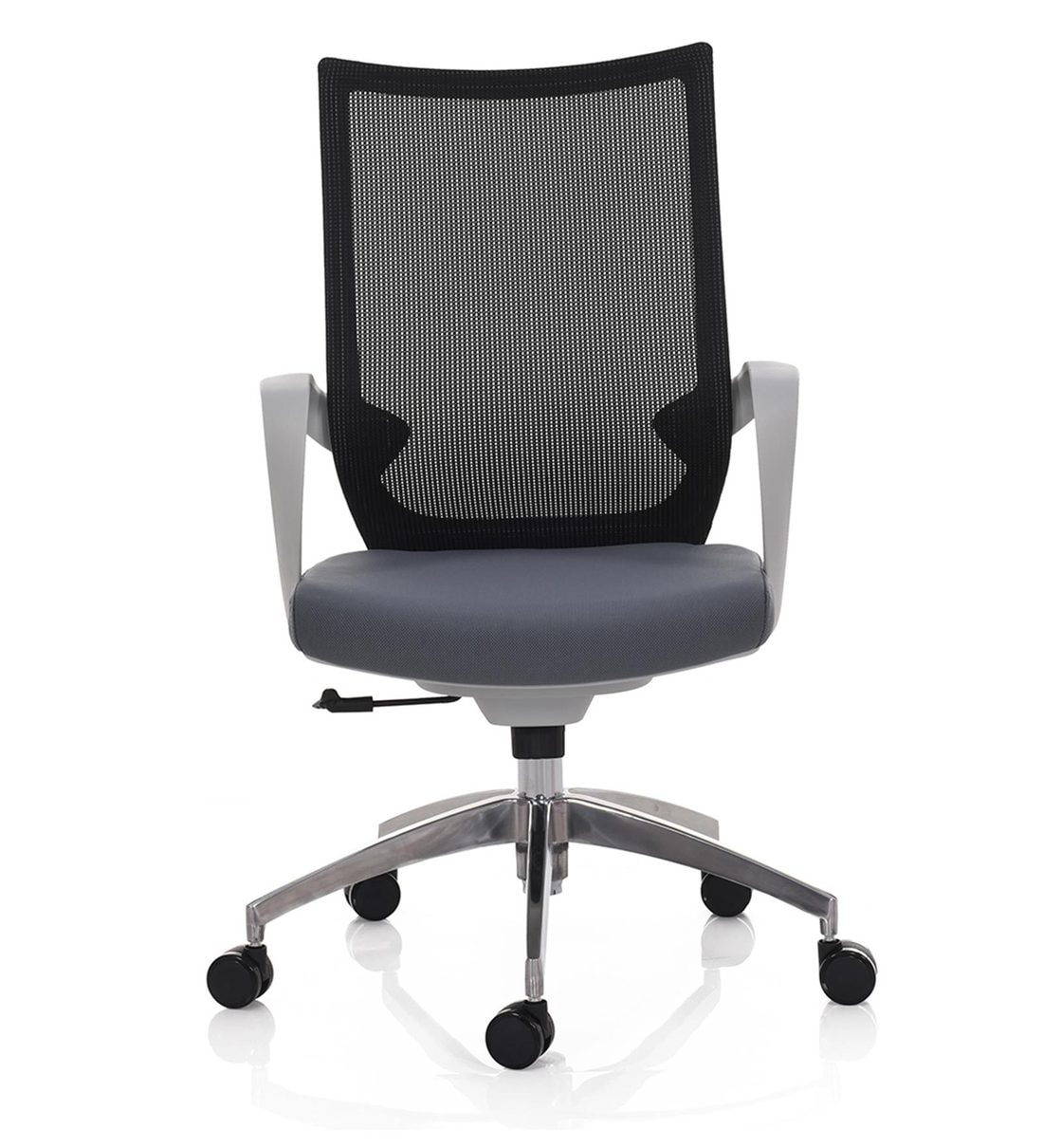 Buy Leo Ergonomic Chair in Grey & Black Colour By Royaloak Online Mid