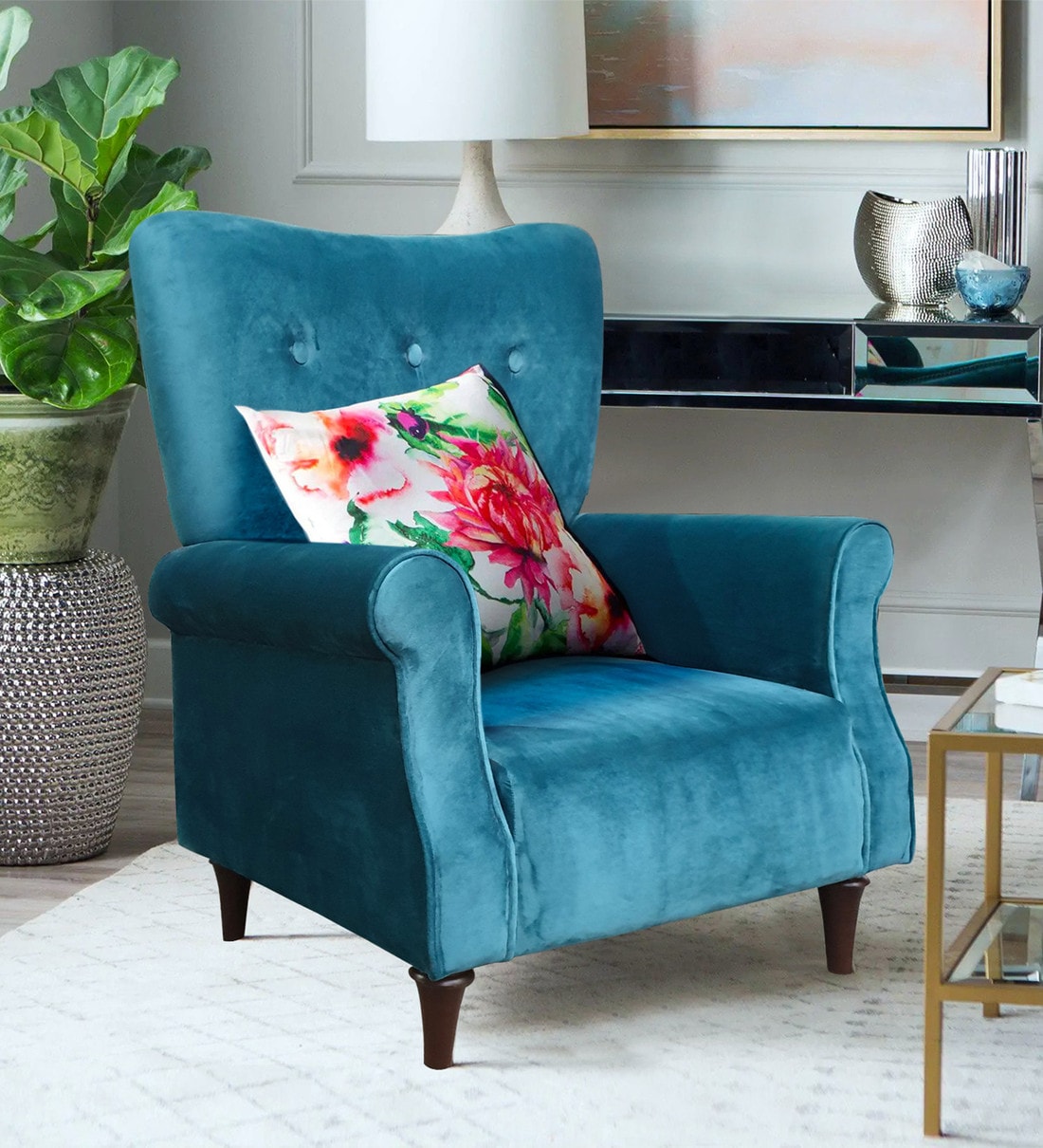 Teal armchair outlet