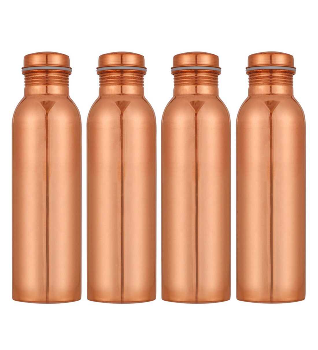 Copper Water Bottle (34oz/1000ml) W/a Carrying Canvas Bag | 100% Pure Copper Bottle For Drinking Water | Lab-Tested, Heavy Duty & Leak-Proof | Authentic Ayurvedic Copper Water Bottle