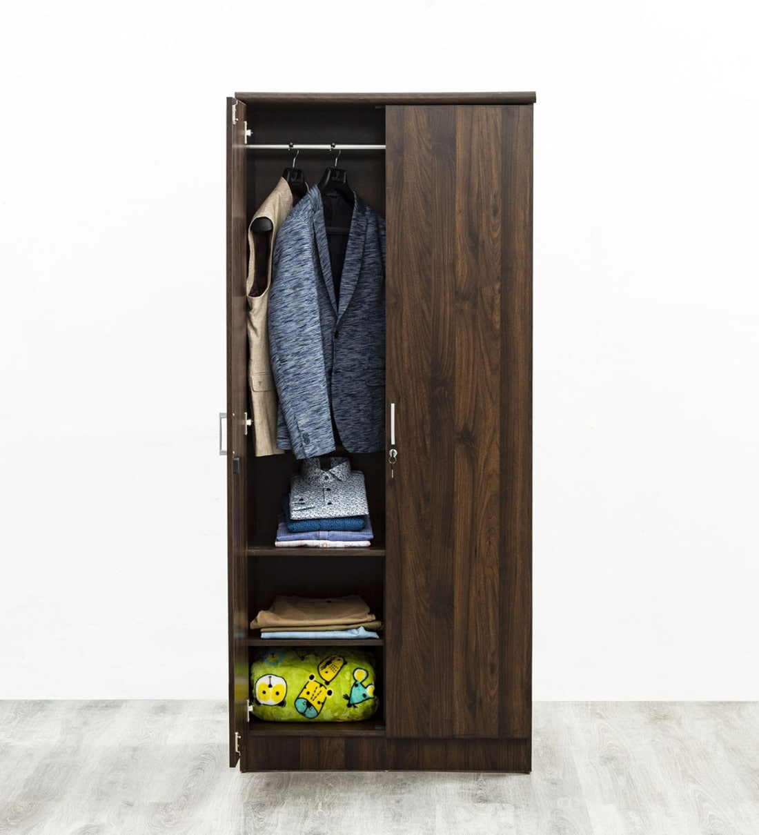 Buy Lewis 2 Door Wardrobe in Brown Finish by Home Centre Online