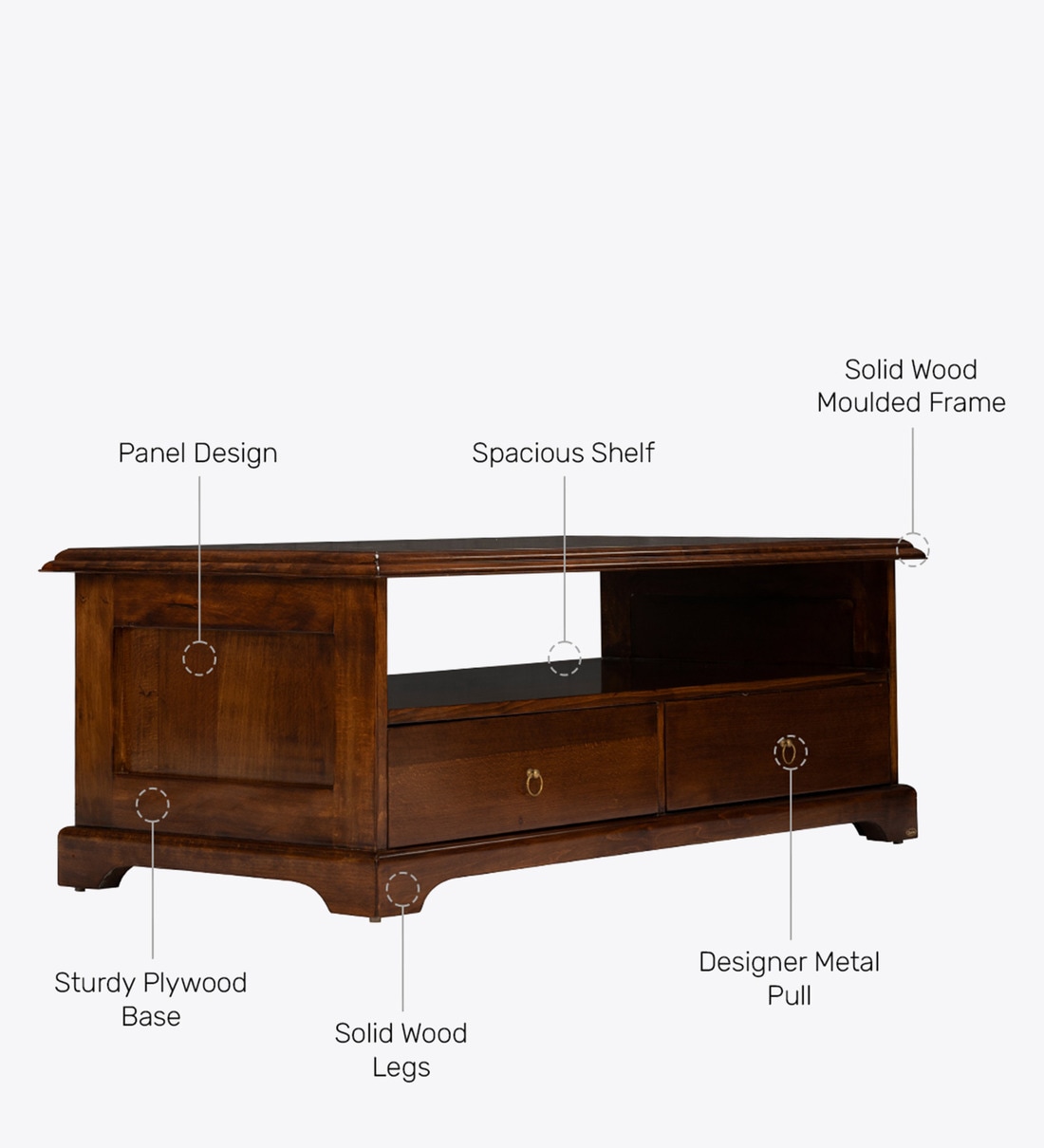 Buy Lewis Coffee Table in Dark Oak Colour by Durian Online Modern