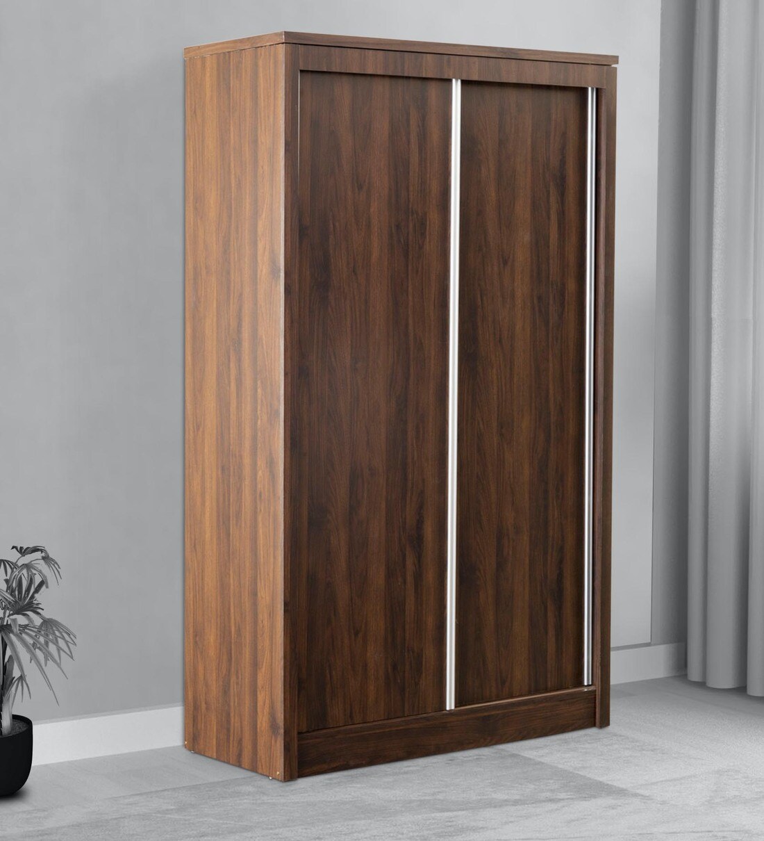Buy Lewis Sliding Wardrobe in Brown Finish by Home Centre Online