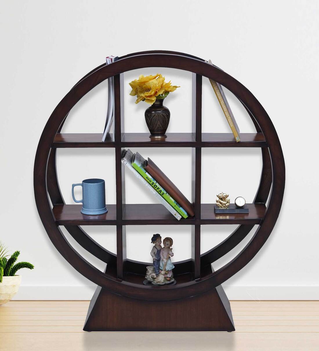 Buy Lexus Book Shelf in Walnut Finish by Hansa Palace Online - Modern 