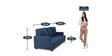 Leipzig Fabric 3 Seater Sofa in Blue Colour