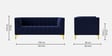 Lem Velvet 2 Seater Sofa in Navy Blue Colour