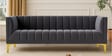 Lem Velvet 3 Seater Sofa in Dark Grey Colour