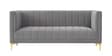 Lem Velvet 3 Seater Sofa in Grey Colour