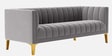 Lem Velvet 3 Seater Sofa in Grey Colour