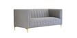 Lem Velvet 3 Seater Sofa In Grey Colour