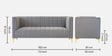 Lem Velvet 3 Seater Sofa In Grey Colour