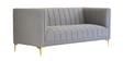 Lem Velvet 3 Seater Sofa in Grey Colour