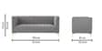 Lem Velvet 3 Seater Sofa in Grey Colour