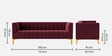 Lem Velvet 3 Seater Sofa in Maroon Colour