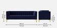 Lem Velvet 3 Seater Sofa in Navy Blue Colour