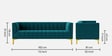 Lem Velvet 3 Seater Sofa in Teal Blue  Colour