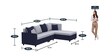Lenorio 6 Seater LHS Sofa in Blue & Grey Colour