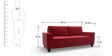 Leo Three Seater Sofa in Red Colour