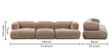 Leon Cotton Mink Fabric 3 Seater Sofa In Tan Colour Leon Cotton Mink Fabric 3 Seater Sofa In Tan Colour