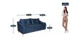 Leona Velvet 3 Seater Sofa in Royal Blue Colour