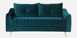 Leona Velvet 3 Seater Sofa in Teal Blue Colour