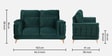Levo 2 Seater Velvet Fabric Sofa In Royal Green Color
