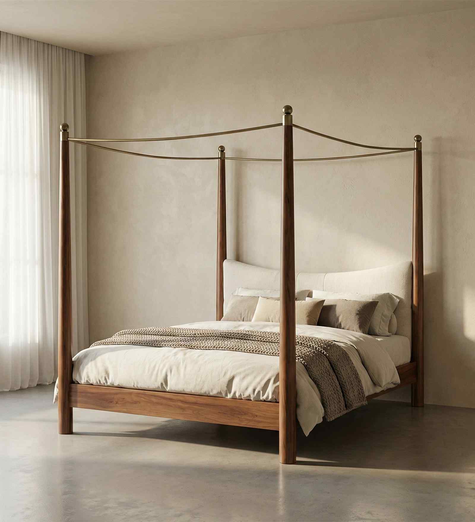 Le Roi Queen Size Bed In Kiara Finish
